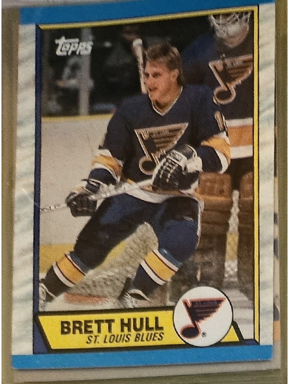 BRETT HULL 1989-90 Topps #186- 2nd Year  - St. Louis NHL Hockey